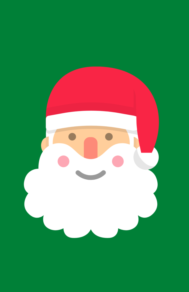 Image of Santa on green background.